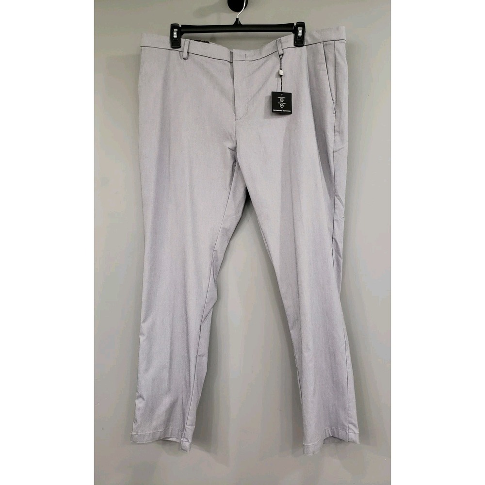 NEW MEN 42X32 LIGHT GRAY AWEARNESS KENNETH COLE DRESS PANTS KCA TECH CHINO